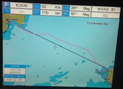 Trapani to Cagliari: 189 nautical miles in 34 hours. Mostly damp, cold and not much fun!